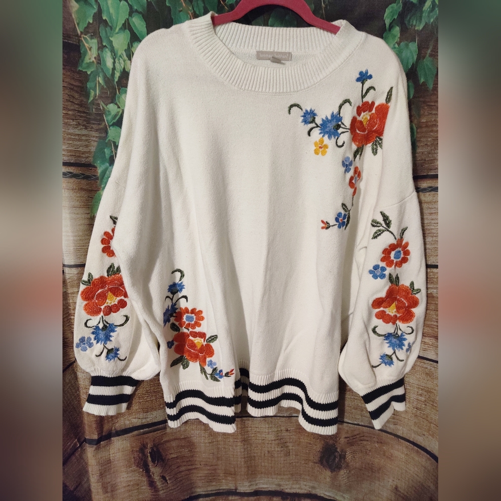 Woman Within Embroidered Sweater
